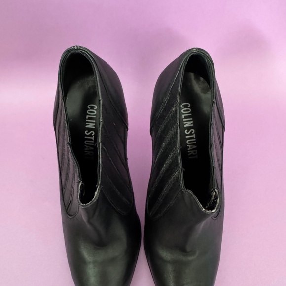 Women's COLIN STUART Black Leather Stiletto High Heel Bootie Size 7B - Picture 7 of 11